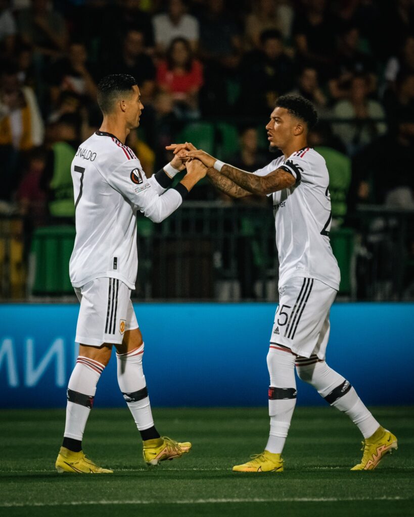 Cristiano Ronaldo and Jadon Sancho 