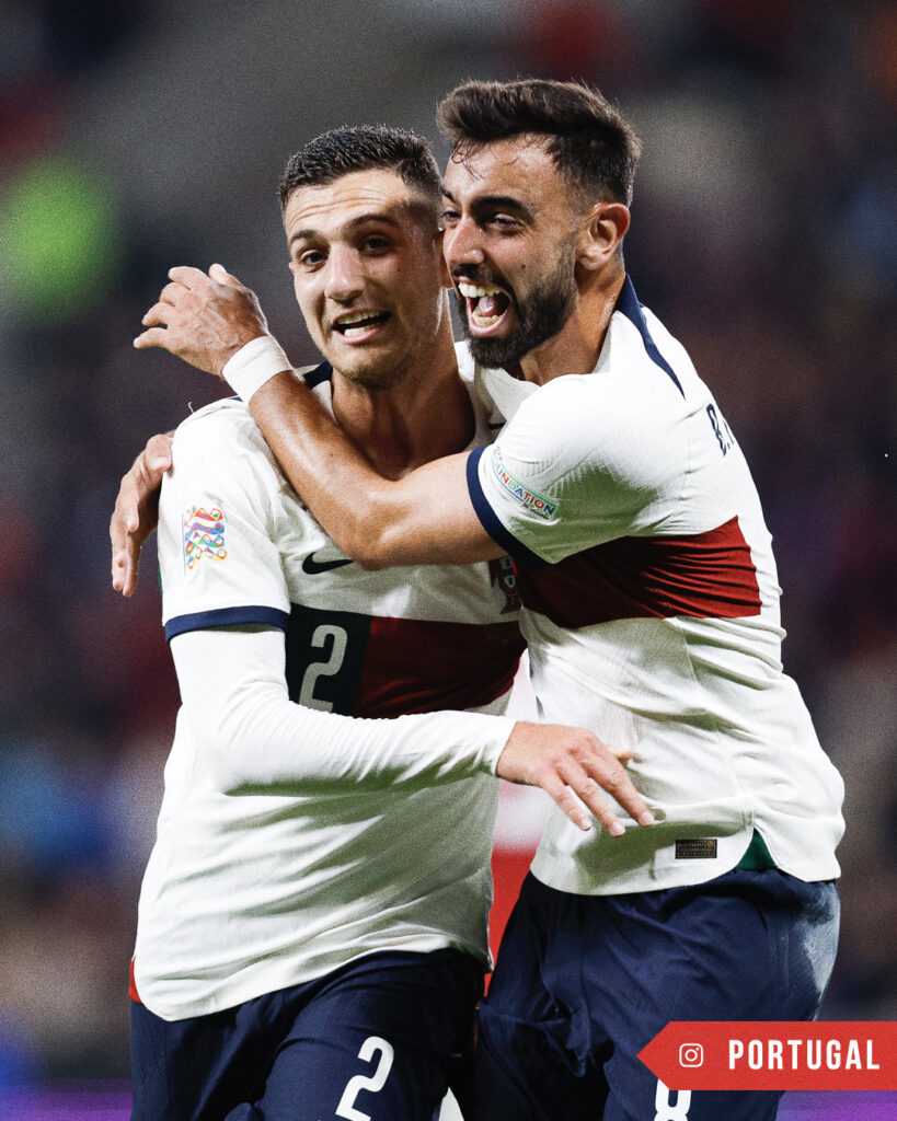 Diogo Dalot and Bruno Fernandes