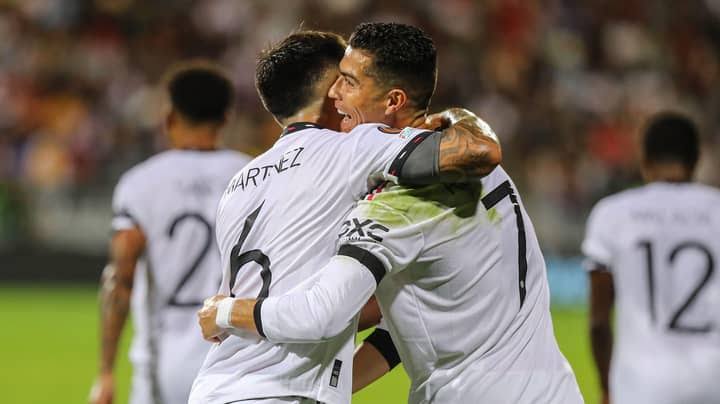 Lisandro Martinez and Cristiano Ronaldo 