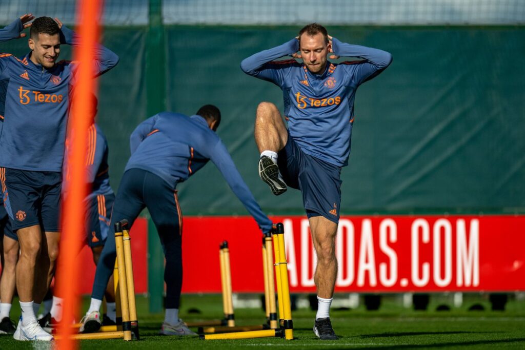 Christian Eriksen at Carrington training 