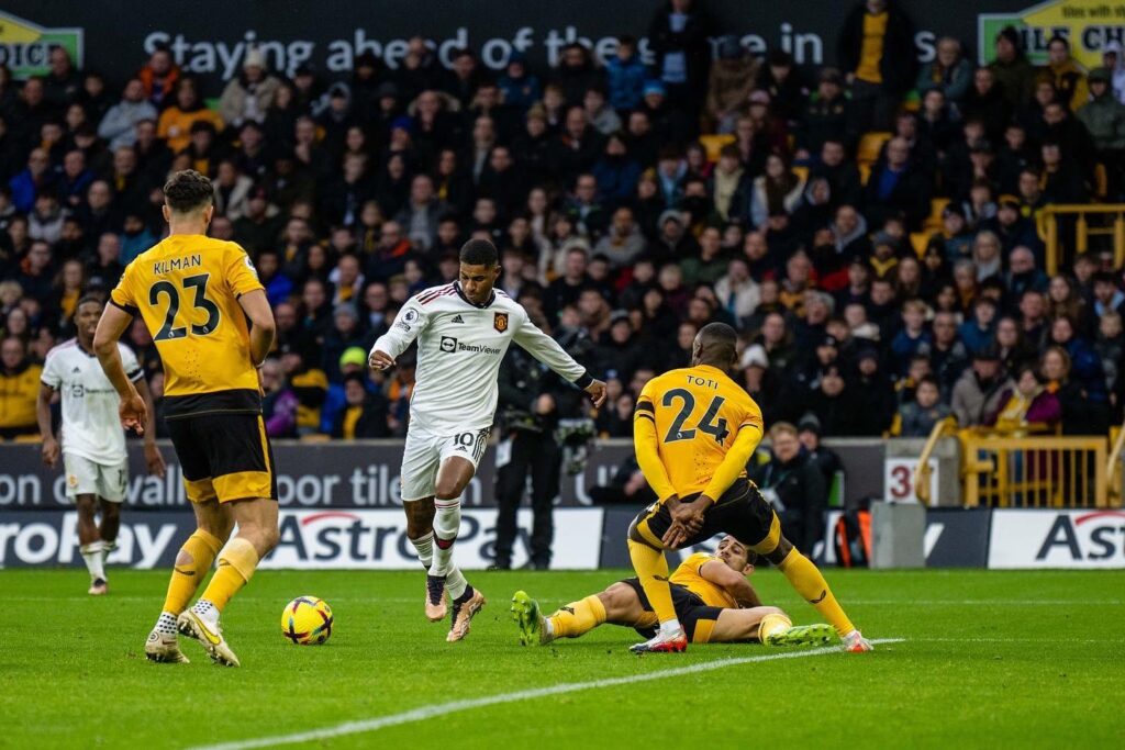 Rashford scores against Wolves